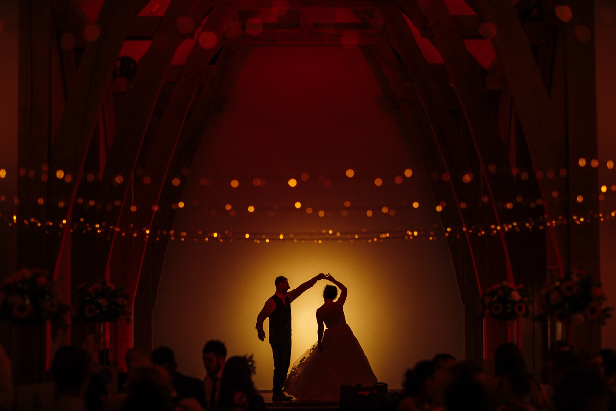 silhouette newlyweds mill barns wedding photography