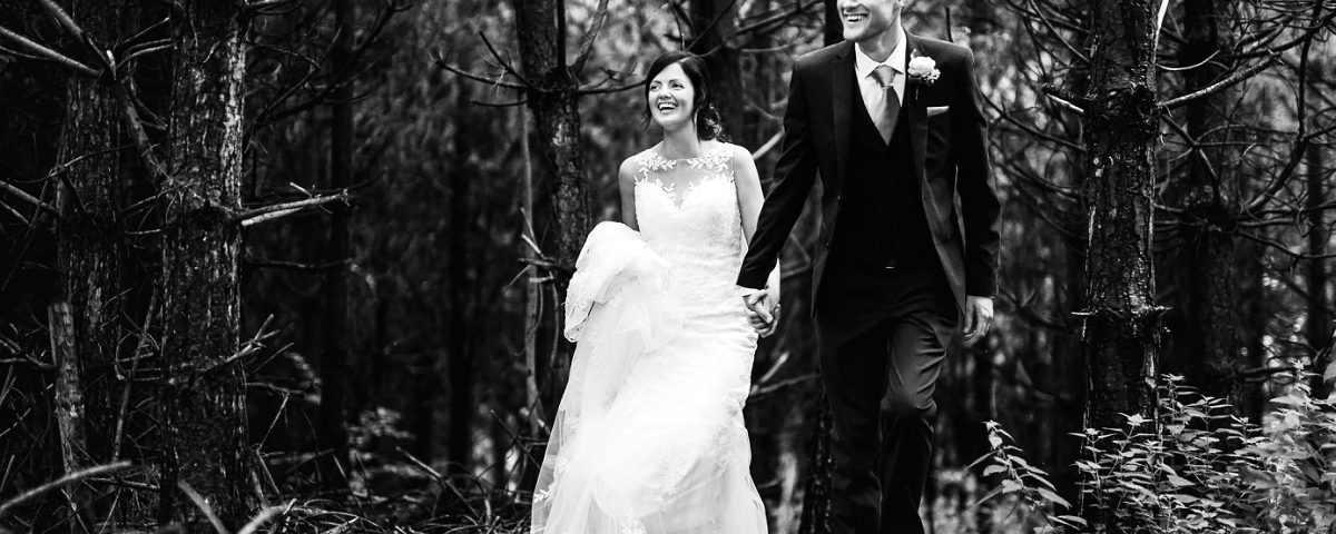The Glade wedding photography black and white bride and groom